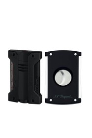 Resim S.T. Dupont St.Dupont Defi Çakmak Tek Alev Ve Kesici Seti Siyah 