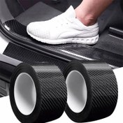 Resim 1 Rulo 3D Nano Karbon Fiber Araba Kapı Kenar Koruyucu, PVC Su Geçirmez Çizilmeye Karşı Yapışkan Bant, Evrensel Anti-Çarpışma Filmi, Siyah 