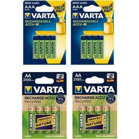 Resim Varta 8 x 2100 Mah AA + 8 x 800 Mah AAA Şarjlı Pil 