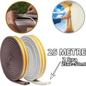 Resim Linex Kapı Pencere Izolasyon Fitili Bandı Kahve Beyaz 25 Metre 