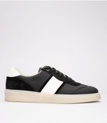 Resim MARCOMEN Erkek Hakiki Deri Şerit Detaylı Casual Sneaker Siyah 