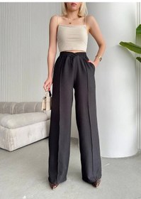 Resim Beli Çapraz Pantolon Siyah 