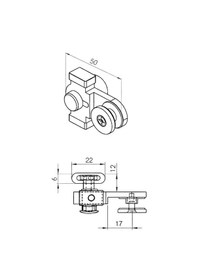 Resim Ayrıntıshop Bir Sabit İki Çalışır Duşakabin Metal Tekerlek 1 Adet Krom 