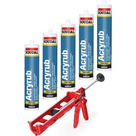 Resim Soudal Altınmeşe Silikonize Mastik 500 Gram 5 Adet + Silikon Tabancası Set 