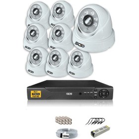 Resim IDS D-2028HD-SET8-NOHDD 8 Kameralı 1080P Full HD 5 MP Sony Lensli Kamera Seti - 2028 