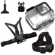 Resim Gopro Hero 8 Waterproof Housing Kafa Bandı Göğüs Kemeri 6lı Set 