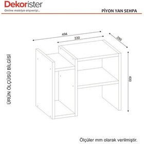Resim Dekorister Piyon Yan Sehpa Beyaz 