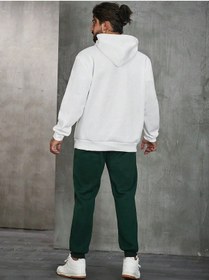 Resim New York Eşofman Takımı Sweatshirt Jogger - Beyaz Nefti Yeşil Baskılı Oversize Şardonlu Kapüşonlu Beyaz Nefti Yeşil 