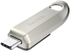 Resim SanDisk Ultra Luxe USB Tip C Sürücü 128 GB (USB Tip C Flash Sürücü, USB-3.2 Gen-1, Metal Tasarım, 400 MB/s Okuma, Anahtarlık Halkası) Gümüş 