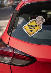 Resim Stb design Arabada Bebek Var Sticker Etiket 1 ( araç camı içerisinden yapıştırılır ) ( 10cm ) 