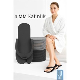 Resim Skygo 4 MM Kalın Tek Kullanımlık Spa Otel Pedikür Terliği 50 Çift 