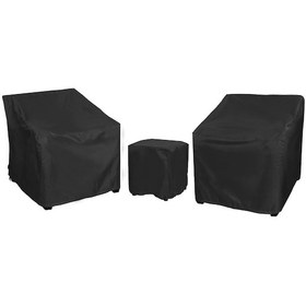 Resim Teltree Bahçe Sandalye Ve Masa Koruyucu Seti 2 Sandalye + 1 Masa Kılıfı - 420d Oxford Kumaş, Su Geçirmez, Toz Ve Uv Dayanıklı - Siyah 82x77x80 Cm Ve 50x50x53 Cm Siyah 