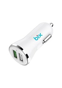 Resim Bix 18W Çift USB Çıkışlı QC 3.0 Araç Şarj Cihazı Beyaz 