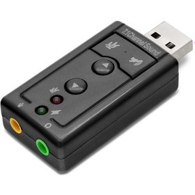 Resim Büro Ev Ofis Network Bağlantısı İçin Siyah Usb Harici 7.1 Ses Kartı 