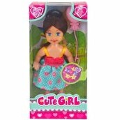 Resim Sevimli Mini Bebek Kumral Yeşil Çiçekli Elbise 