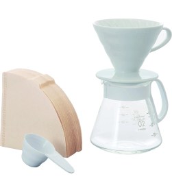 Resim Mabeyn V60 02 Seramik Kahve Demleme Seti “beyaz” 