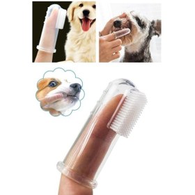 Resim Kedi Köpek Parmak Diş Fırçası Kutulu Evcil Hayvan Diş Fırçası 
