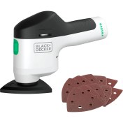 Resim + Decker Reviva REVDS12A10-QW 12V Şarjlı Zımpara Makinesi ve 10 Adet Zımpara Kağıdı 