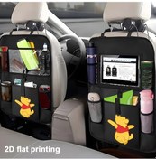 Resim Chuangyinshop Disney Winnie The Pooh Araç Koltuğu Düzenleyici Black Tablet Standlı Çok Cepli Depolama Çantası 