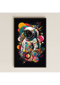 Resim Soyut Renkli Pop Art Astronot Pleksi Tablo - Modern Kozmik Dekor 