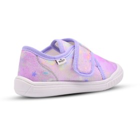 Resim kids A more Violet Kız Çocuk Ev ve Kreş Ayakkabısı Parlak Kumaş Lila 