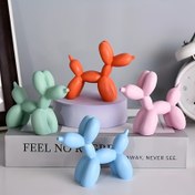 Resim 1 adet Sevimli Balon Köpek Heykeli - Modern Reçine Ev Dekorasyonu, Oturma Odası, Kitaplık veya Masa Merkezi Süslemesi için Uygun, Doğum Günü, Noel, Sevgililer Günü vb. İçin Mükemmel, Kapalı ve Açık Kullanım, Köpek Dekoru, En İyi Noel 