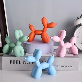 Resim 1 adet Sevimli Balon Köpek Heykeli - Modern Reçine Ev Dekorasyonu, Oturma Odası, Kitaplık veya Masa Merkezi Süslemesi için Uygun, Doğum Günü, Noel, Sevgililer Günü vb. İçin Mükemmel, Kapalı ve Açık Kullanım, Köpek Dekoru, En İyi Noel 