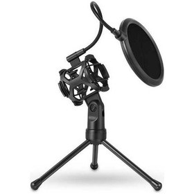 Resim Pazly Lemestar Profesyonel Mikrofon Tripod Stand - Şok Emici Taban Ve Pöp Filtreyle Yayın, Kayıt Ve Toplantılar İçin 