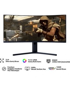 Resim Xiaomi Mi BHR5126CN 34″ 4ms 144Hz Freesync Premium Va Wqhd Curved Gaming (Oyuncu) Monitör 