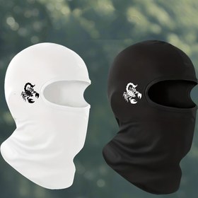 Resim Erkek Nefes Alabilen Balaclava - Şık Siyah ve Beyaz Baskılı Bisiklet Maskesi, Rüzgar Geçirmez Tasarım, Yaz Sporları ve Açık Hava Aktiviteleri için Tam Kapsama Başlık, Ayarlanabilir Başlık 