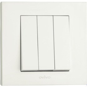 Resim Ovivo Grano Beyaz Üçlü Anahtar Çerçeve Dahildir 