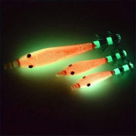 Resim 5 adet Luminous Squid Jigs - Gece Balıkçılığı için Paslanmaz Çelik Kanca - Mürekkep Balığı, Karides ve Ahtapot Yemleri 