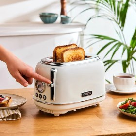 Resim Karaca Vintage Craft 2 Dilim Kapasiteli Ekmek Kızartma Makinesi Cream 