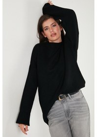 Resim Lela Regular Fit Bisiklet Yaka Basic 2'Li Paket Triko Bayan Kazak 4616213S2 Siyah-Toz Pembe 
