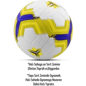 Resim Ozsport Telvesse Orijinal Futbol Topu Premiera Halı Saha Sert Zemin Futbol Topu Hibrit Sarı No:5 Premiera 