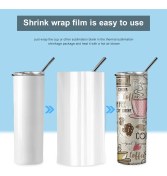 Resim Chihiro586 - 9278 30 Adet Süblimasyon Shrink Wrap Film, 3 Boyutlu Isı Transferi Shrink Film Shrink Wrap Çanta Beyaz Wrap Kupa, Bardak, Bardak (Yurt Dışından) 