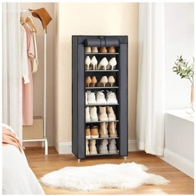 Resim Ayakkabılık Tek Bölmeli Çok Amaçlı Bez Dolap Gardırop Gri Gri 