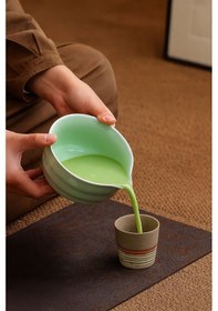 Resim Seramik Matcha Çayı Köpürtme Kasesi Chawan Mt215 Yeşil 