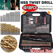 Resim 100 adet Titanyum Kaplamalı HSS Matkap Seti - Ahşap, Plastik ve Daha Fazlası İçin Temel DIY ve Ev İyileştirme Güç Aracı Aksesuarları, Dayanıklı Metal Tasarım, Elektrik Bağlantısı Gerektirmez, Ahşap İşleme Aracı 