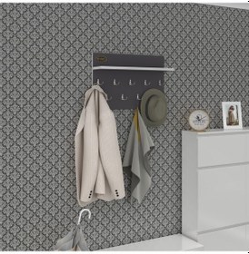 Resim Kenzlife elbise askılığı akasya gri vestiyer portmanto askı askılık Antrasit 