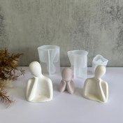 Resim Silikon Reçine Döküm Kalıpları Seti, Düzensiz Şekilli Heykel Kalıbı, Ayna Yüzey Efekti, DIY Ev Dekorasyonu için Reçine Sanat El Sanatları ile, Aile Heykelcik Süslemeleri 