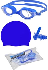 Resim Ultio Spor Yüzücü Gözlük Seti + Kulak Tıkacı + Lateks Bone Ve Özel Lüx Çantası Slikon Gözlük 