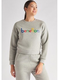 Resim United Colors of Benetton Benetton Bnt-w100-t Kadın Sweat BNT-W100-T-R7516 Gri 