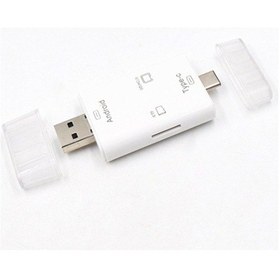 Resim Ef Çok İşlevli 4'ü 1 Arada Usb 2.0 Güvenli Dijital Bellek Kartı Tip-c Otg Okuyucu 