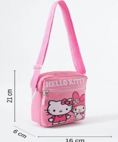 Resim Trg Polo Trg Pembe Hello Kittyy Melody Çocuk Omuz Çantası 3 Bölmeli Su Geçirmez Kumaş 21 16 6 Cm W Açık Pembe 