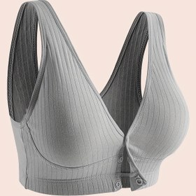 Resim Kadınların Yüksek Destekli Hamilelik Sütyeni - Ön Kapatma, Kabartmalı Dokulu, Çıkarılabilir Pedler, Düğme Detayı, Tüm Mevsimler İçin Rahat Emzirme Sütyeni, Sütyen Sütyen Plus Siz 