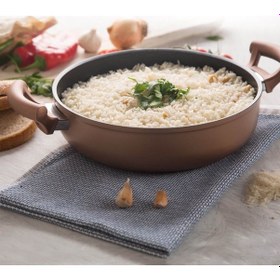 Resim Nehir Titanyum Basık Tencere 28 CM. Gold Nehir 29437 