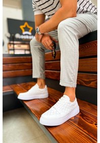 Resim Pabucmarketi Oxford Bağcıklı Erkek Günlük Ayakkabı Beyaz Çok Renkli 