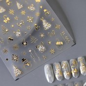 Resim 1 Sayfa Parlak Yıldız Noel Tırnak Stickerları 5D Xmas Tırnak Sökücüleri Kış Kar Adamı Noel Ağacı Kar Taneleri Altın Noel Tırnak Stickerları Kadın Kızlar Tırnak Dekoru Mücevherleri 