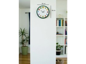 Resim Akıllı Durak 36 cm Yeşil Çocuk Odası Duvar Saati 